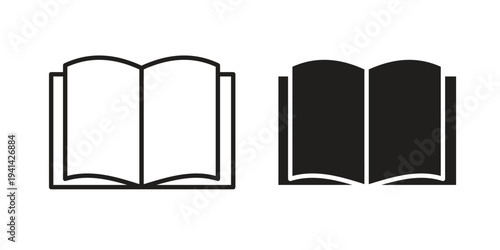 Book icon. Black and White Vector Illustrations. line icon vector pictogram