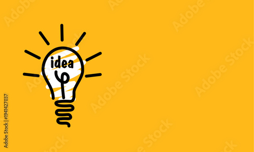 light bulb. the idea is  business. abstract light bulb on a white background. create a cover or poster. Vector illustration. orange, black. 