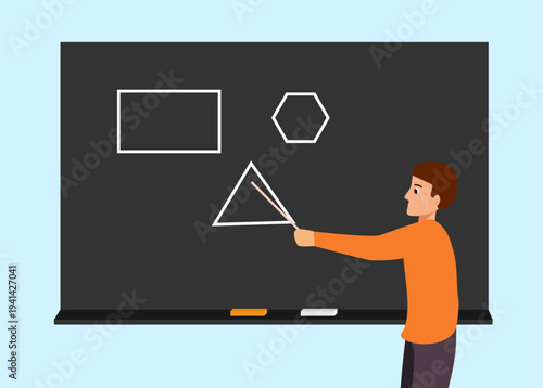 They sit and look at the figures. The teacher tells them about the figures. the idea of student motivation. a happy student.