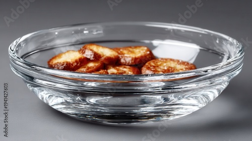 Caramelized Banana Slices in Clear Glass Bowl with Water and Ice