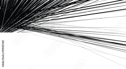 Abstract Black and White Streaks on White Background