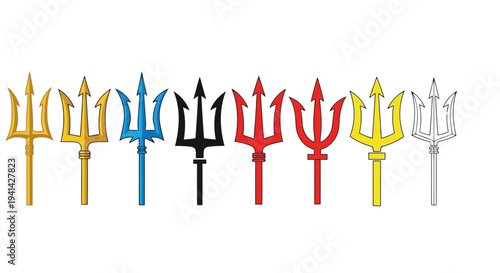 Assorted Trident Symbols in Different Colors weapon