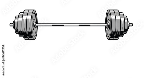 Barbell Weight Set on White Background Keywords: barbell, weights, weightlifting, exercise