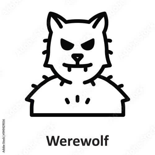 Werewolf Vector icon which can easily modify or edit