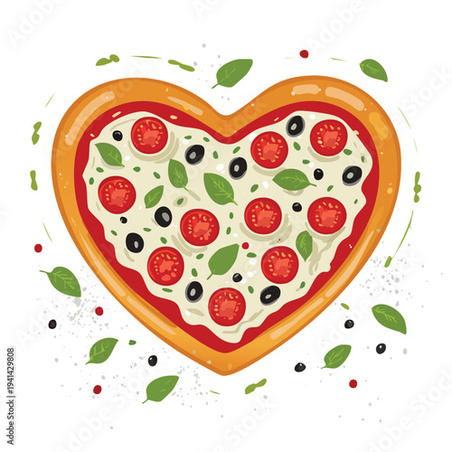 pizza with tomato and basil