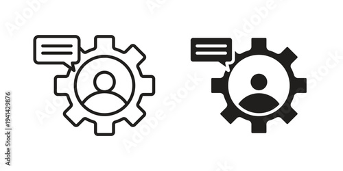 Consulting icon. Black and White Vector Illustrations. line icon vector pictogram