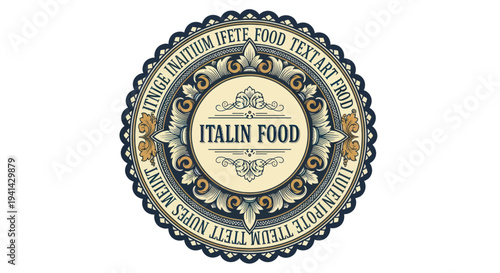 Italian Food Emblem Emblematic Design for Culinary Excellence.