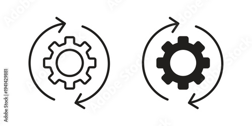 Continuous changes icon. Black and White Vector Illustrations. line icon vector pictogram