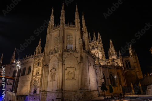 Night scene of Monasterio de las Huelgas in Burgos