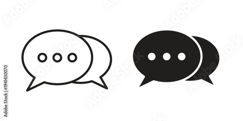 Conversation icon. Black and White Vector Illustrations. line icon vector pictogram