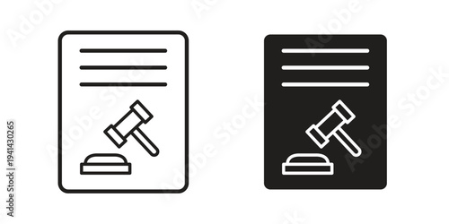 Court decision icon. Black and White Vector Illustrations. line icon vector pictogram