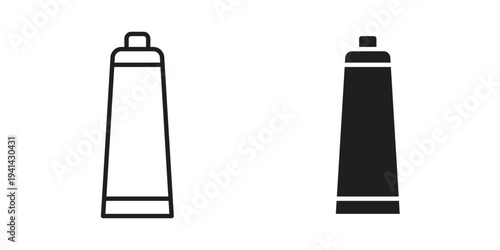 Cream tube icon. Black and White Vector Illustrations. line icon vector pictogram