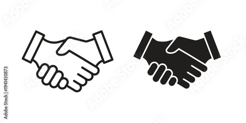 Deal icon. Black and White Vector Illustrations. line icon vector pictogram