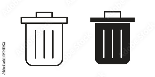 Delete icon. Black and White Vector Illustrations. line icon vector pictogram