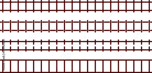 Horizontal line patterns resembling railroad tracks and ladders