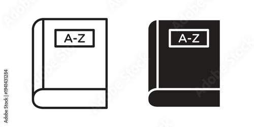 Dictionaries icon. Black and White Vector Illustrations. line icon vector pictogram