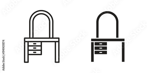 Dresser icon. Black and White Vector Illustrations. line icon vector pictogram