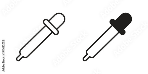 Dropper pipette icon. Black and White Vector Illustrations. line icon vector pictogram