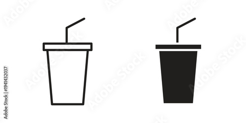 Drink icon. Black and White Vector Illustrations. line icon vector pictogram