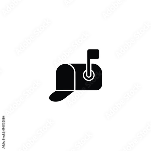 Solid fill of black feedback mailbox with flag