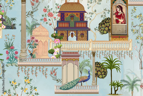 Tableau sur toile vintage pattern mughal