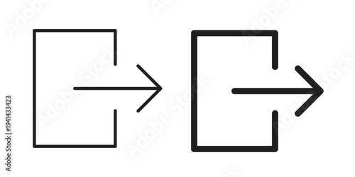 Exit icon. Black and White Vector Illustrations. line icon vector pictogram