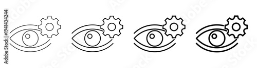Visual Management and Operational Monitoring Line Art Icon Vector Illustration Editable