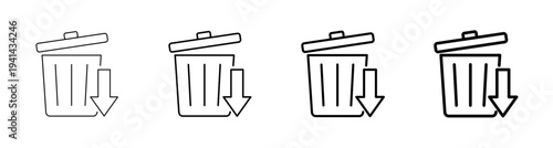 Waste Reduction and Environmental Sustainability Line Art Icon Vector Illustration Editable