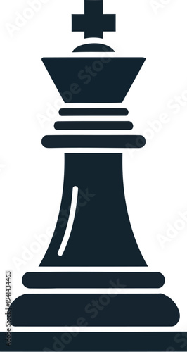Vector black chess queen piece icon