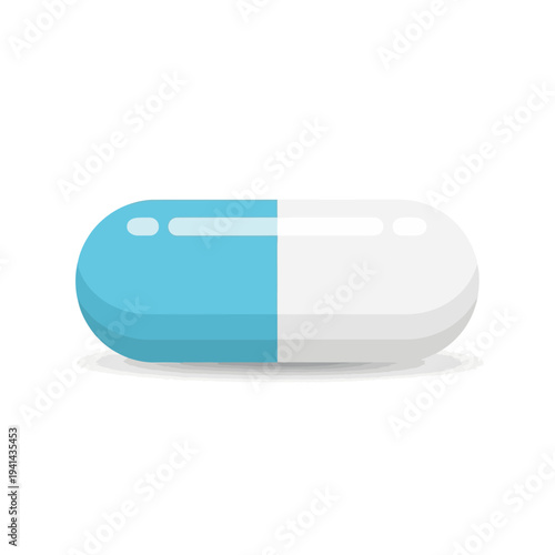 Blue and White Capsule Pill Medication.