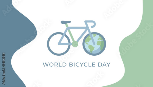 World bicycle day celebration with eco friendly bike