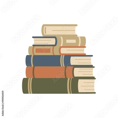 Stack of Books with Various Colored Covers.
