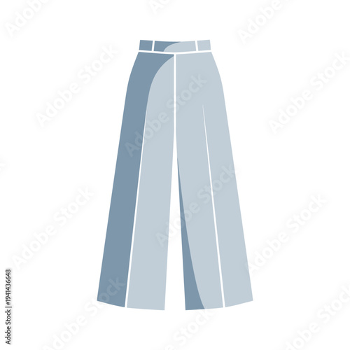 Wide Leg Trousers Fashionable Clothing Illustration.