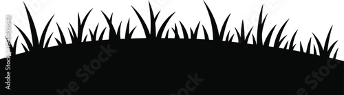 Silhouette of Grass on a Curved Hill nature landscape