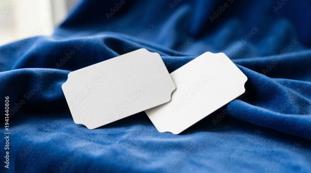 Fototapeta premium business card on blue background