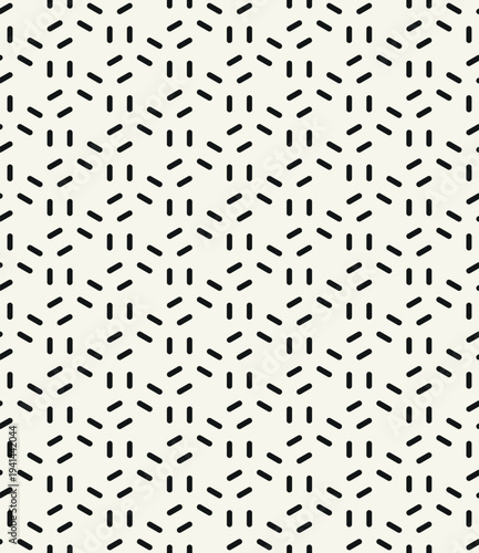 Vector seamless pattern. Modern stylish texture. Repeating geometric swatch. Black dotted zigzag. Geometric simple design.