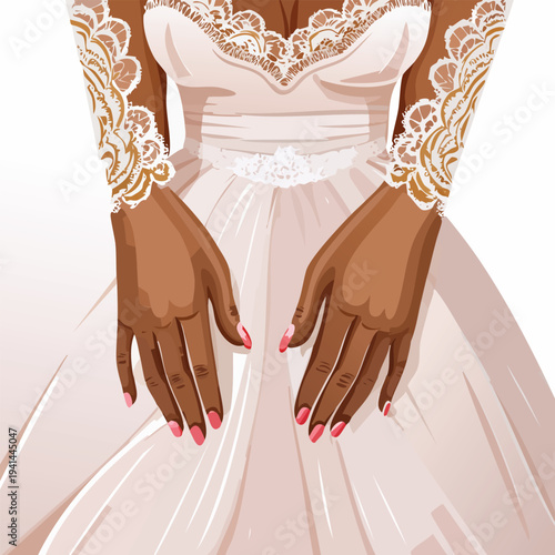 bride with wedding dress