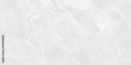 White crumpled paper texture background, minimalist wrinkled parchment surface with subtle shadows for design and mockup