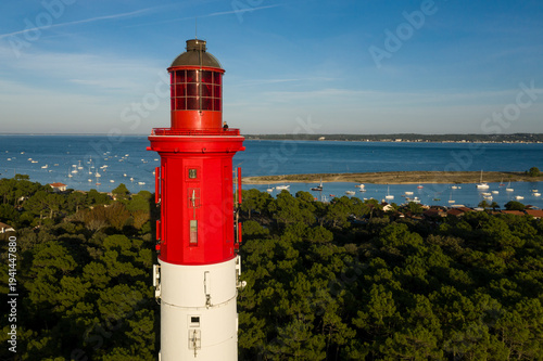 Péninsule du Cap-Ferret, Bassin d'Arcachon, France, Gironde, Nouvelle-Aquitaine, la Conche (langue de sable) du Mimbeauet phare du Cap-Ferret