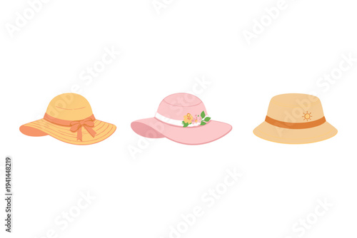 Three stylish summer hats for women, perfect for sun protection and fashion