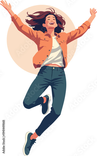 ragazzo uomo o donna che salta felice gioia improvvisa illustrazione vettoriale