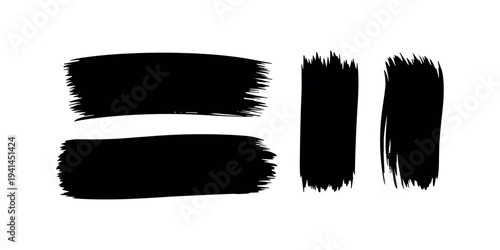 Black brush strokes on white background 2