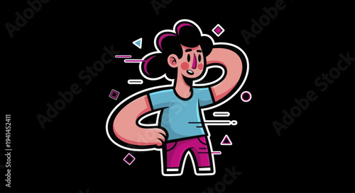 Cartoon illustration of a person with a thoughtful expression.