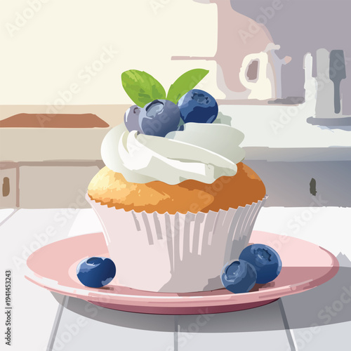 blueberry muffin and cup of coffee