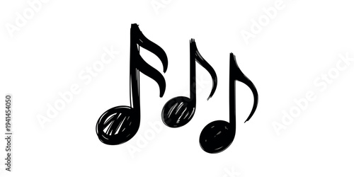 Black musical notes on white background music notes black notes eighth notes eighth rest musical symbols