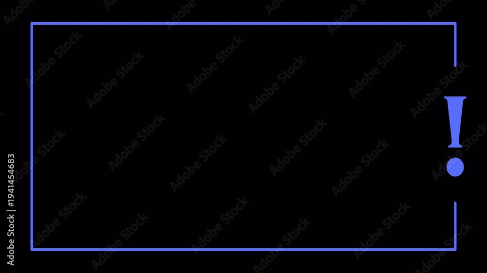 exclamation mark and rectangle border in transparent background in 4K ...
