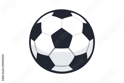 Classic black and white soccer ball illustration on a clean white background