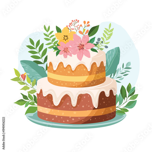 easter cake with eggs