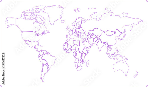  World Map Vector – Global Atlas Geography Map with Countries