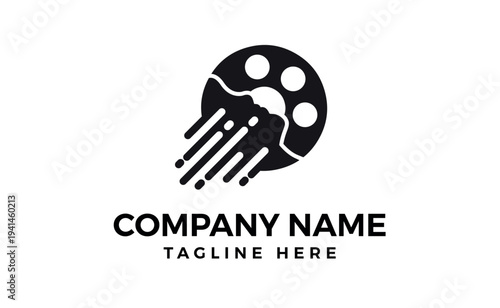 Film logo reel movie logo design vector logo template